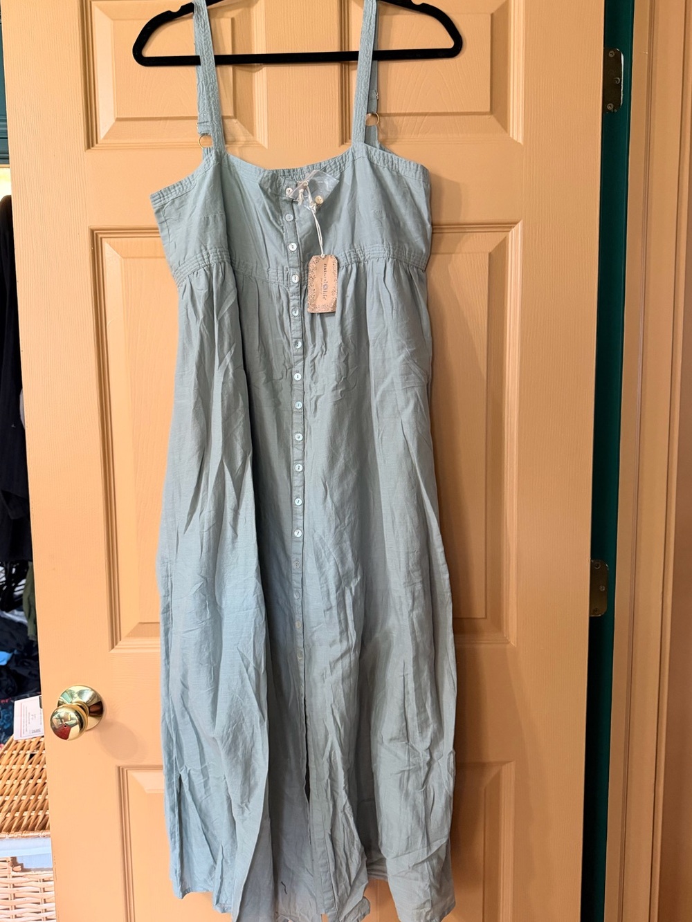 NATURAL LIFE Pale Blue Button-Front Maxi Sundress
